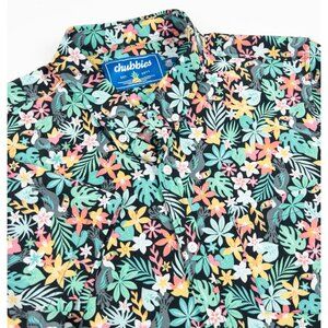 Chubbies Boomerang Shirt Men's Large Floral Toucan Parrot Performance Stretch